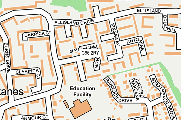 G66 2RY map - OS OpenMap – Local (Ordnance Survey)