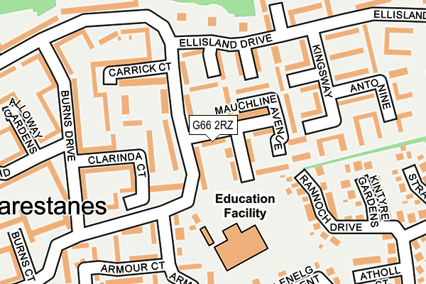 G66 2RZ map - OS OpenMap – Local (Ordnance Survey)