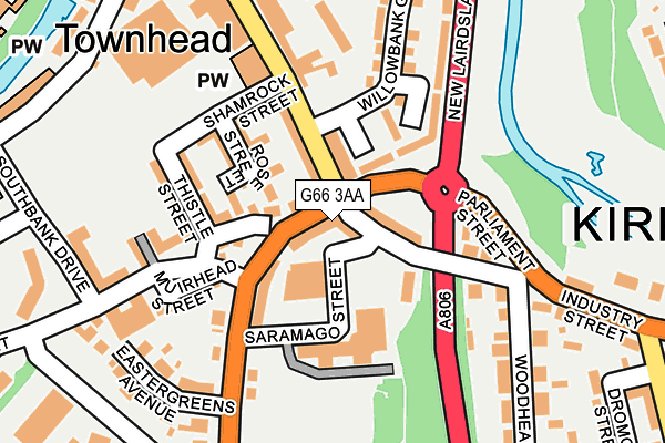 G66 3AA map - OS OpenMap – Local (Ordnance Survey)