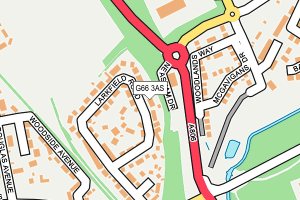G66 3AS map - OS OpenMap – Local (Ordnance Survey)