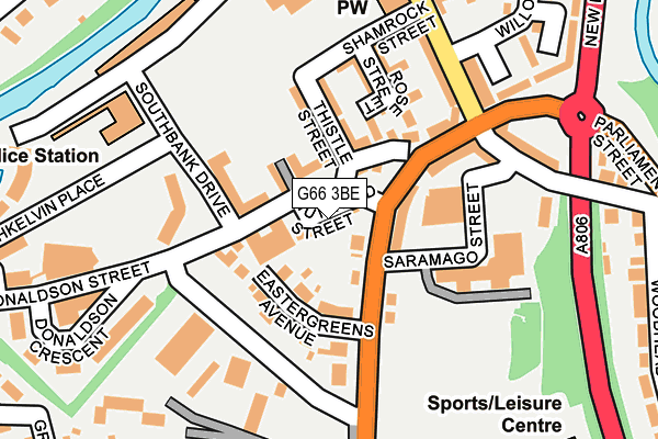 G66 3BE map - OS OpenMap – Local (Ordnance Survey)