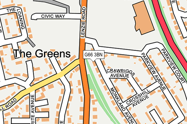 G66 3BN map - OS OpenMap – Local (Ordnance Survey)