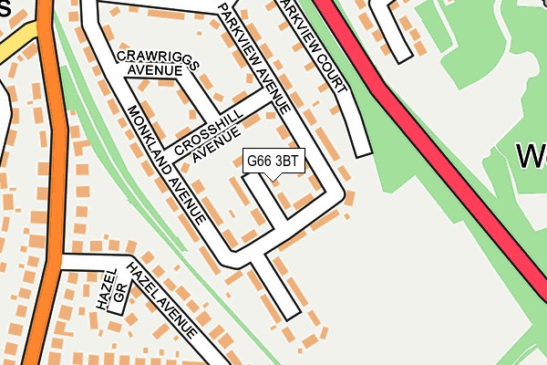 G66 3BT map - OS OpenMap – Local (Ordnance Survey)