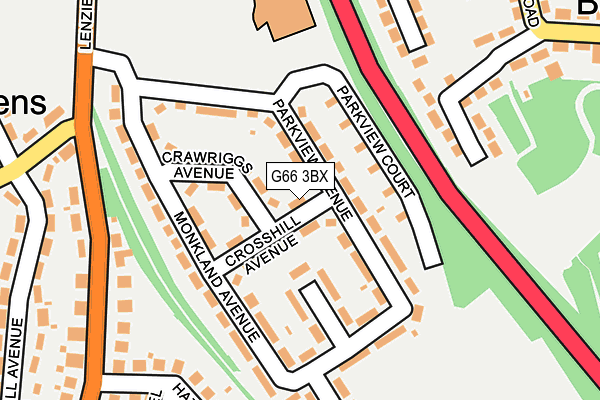 G66 3BX map - OS OpenMap – Local (Ordnance Survey)