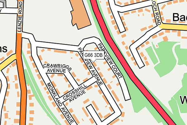 G66 3DB map - OS OpenMap – Local (Ordnance Survey)