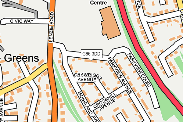 G66 3DD map - OS OpenMap – Local (Ordnance Survey)