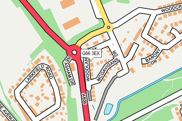 G66 3EX map - OS OpenMap – Local (Ordnance Survey)