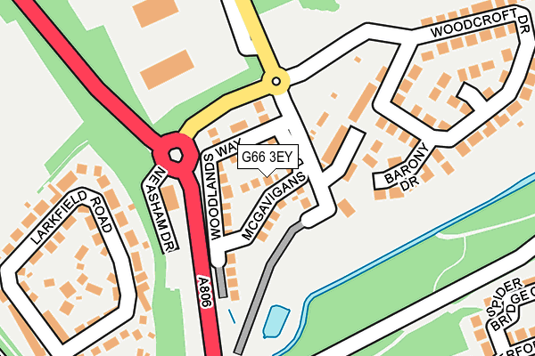 G66 3EY map - OS OpenMap – Local (Ordnance Survey)