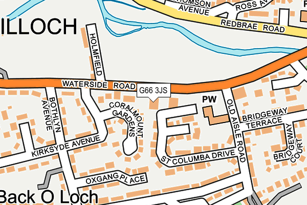 G66 3JS map - OS OpenMap – Local (Ordnance Survey)