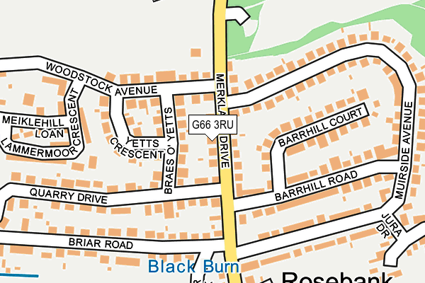 G66 3RU map - OS OpenMap – Local (Ordnance Survey)