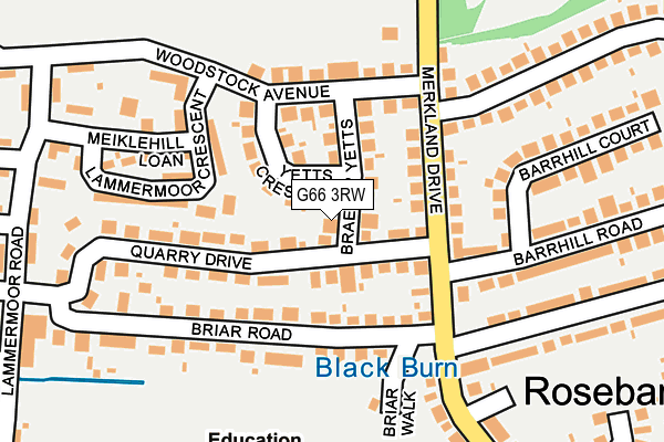G66 3RW map - OS OpenMap – Local (Ordnance Survey)