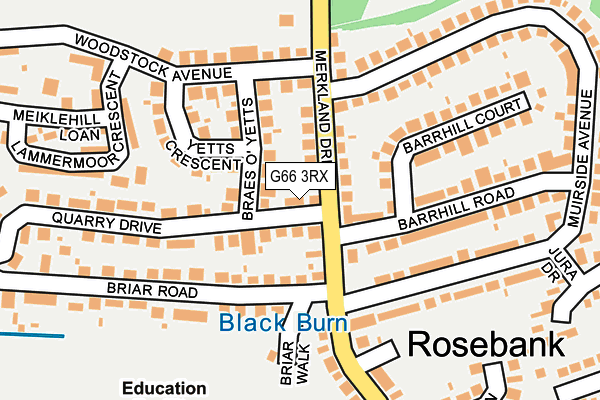 G66 3RX map - OS OpenMap – Local (Ordnance Survey)