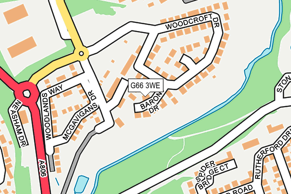 G66 3WE map - OS OpenMap – Local (Ordnance Survey)