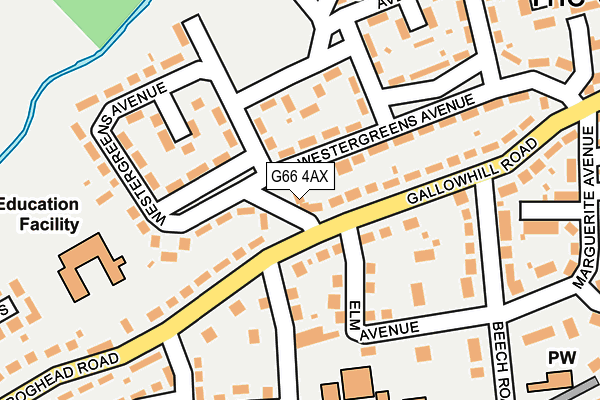 G66 4AX map - OS OpenMap – Local (Ordnance Survey)