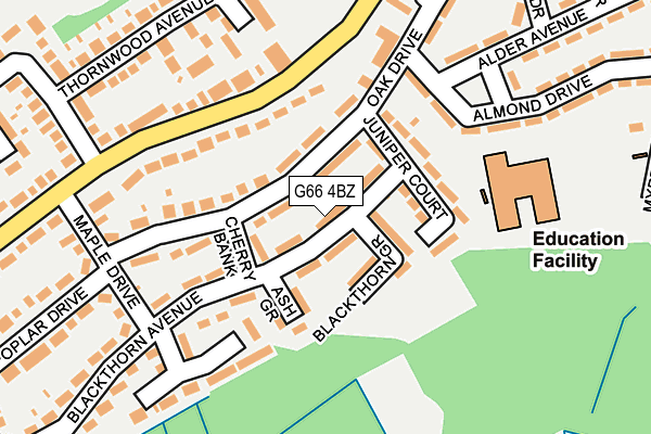 G66 4BZ map - OS OpenMap – Local (Ordnance Survey)