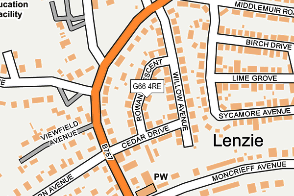 G66 4RE map - OS OpenMap – Local (Ordnance Survey)