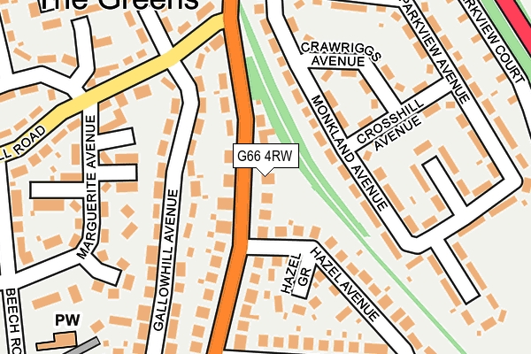 G66 4RW map - OS OpenMap – Local (Ordnance Survey)