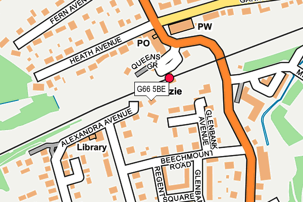 G66 5BE map - OS OpenMap – Local (Ordnance Survey)