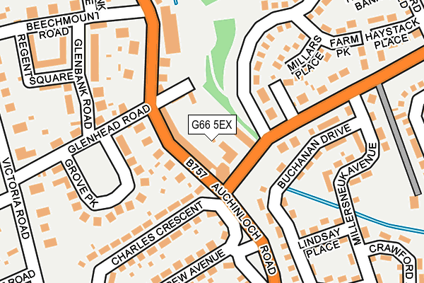 G66 5EX map - OS OpenMap – Local (Ordnance Survey)