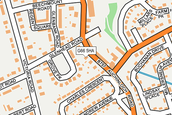 G66 5HA map - OS OpenMap – Local (Ordnance Survey)