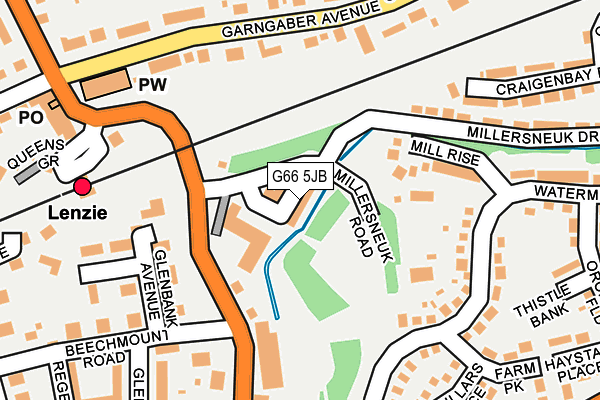 G66 5JB map - OS OpenMap – Local (Ordnance Survey)