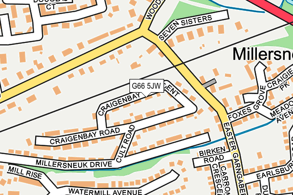 G66 5JW map - OS OpenMap – Local (Ordnance Survey)