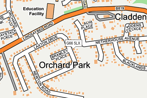 G66 5LX map - OS OpenMap – Local (Ordnance Survey)