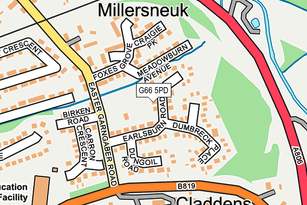 G66 5PD map - OS OpenMap – Local (Ordnance Survey)