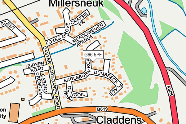 G66 5PF map - OS OpenMap – Local (Ordnance Survey)