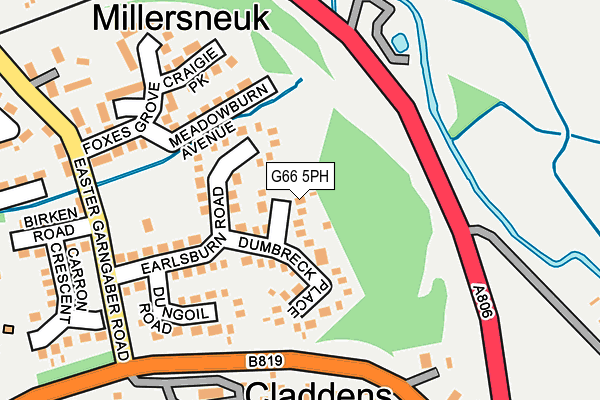 G66 5PH map - OS OpenMap – Local (Ordnance Survey)