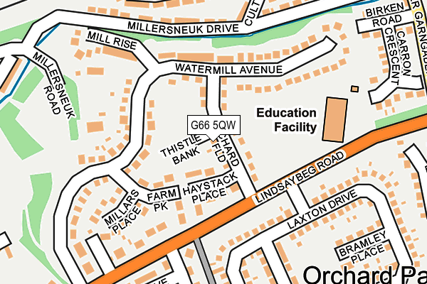 G66 5QW map - OS OpenMap – Local (Ordnance Survey)