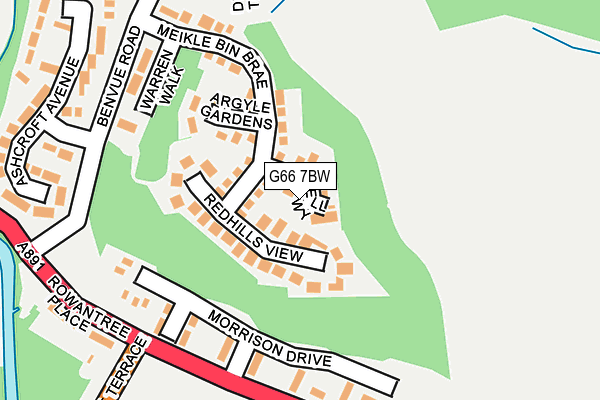 G66 7BW map - OS OpenMap – Local (Ordnance Survey)