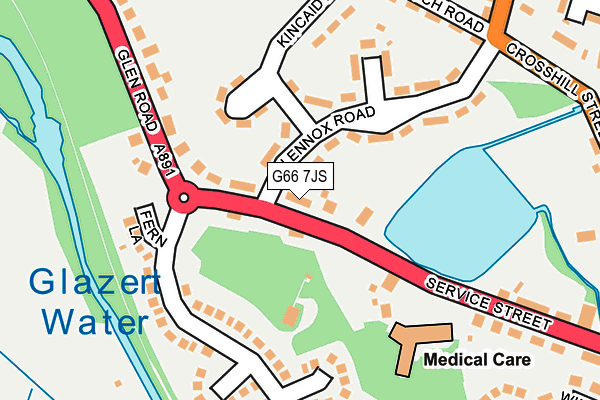 G66 7JS map - OS OpenMap – Local (Ordnance Survey)