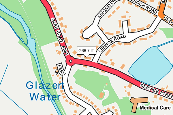 G66 7JT map - OS OpenMap – Local (Ordnance Survey)
