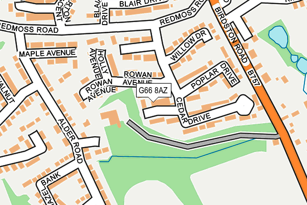 G66 8AZ map - OS OpenMap – Local (Ordnance Survey)