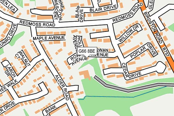 G66 8BE map - OS OpenMap – Local (Ordnance Survey)