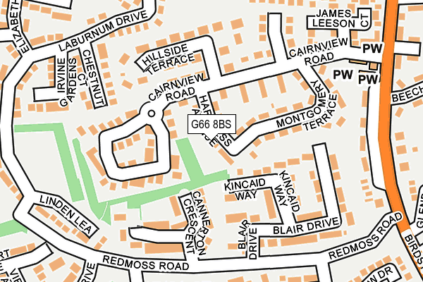 G66 8BS map - OS OpenMap – Local (Ordnance Survey)