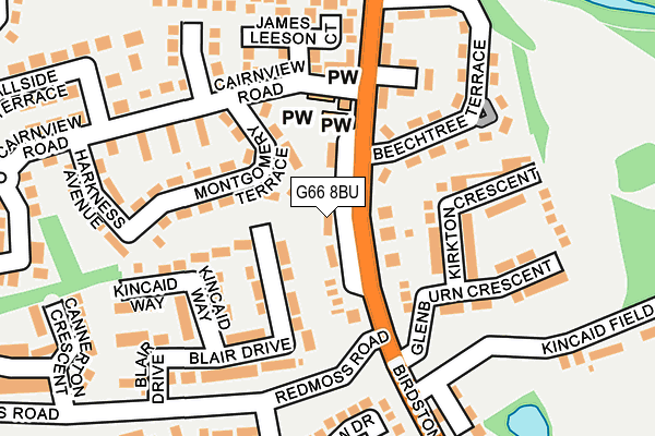 G66 8BU map - OS OpenMap – Local (Ordnance Survey)