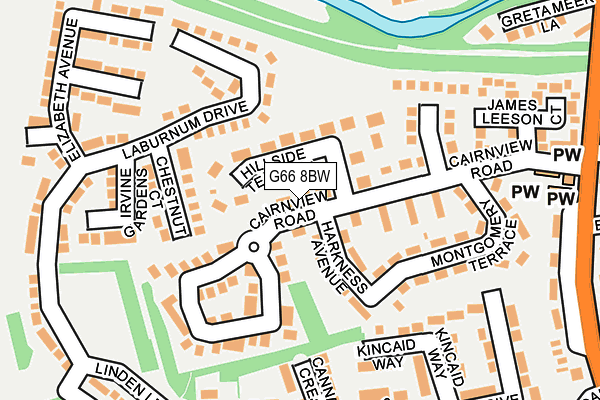 G66 8BW map - OS OpenMap – Local (Ordnance Survey)
