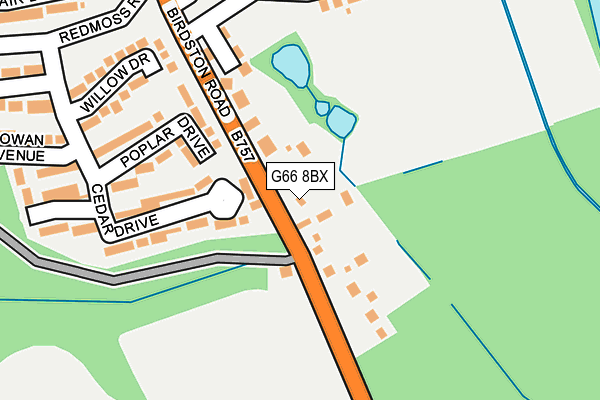 G66 8BX map - OS OpenMap – Local (Ordnance Survey)