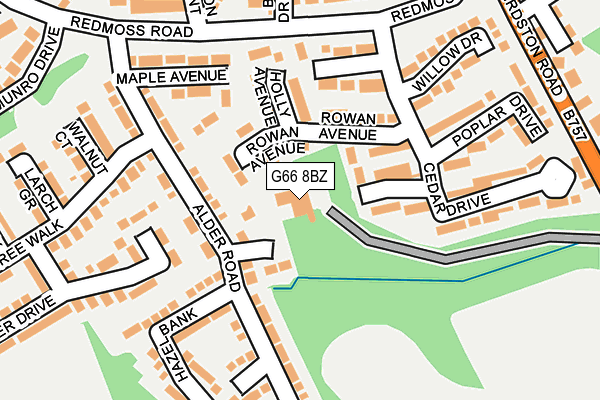 G66 8BZ map - OS OpenMap – Local (Ordnance Survey)