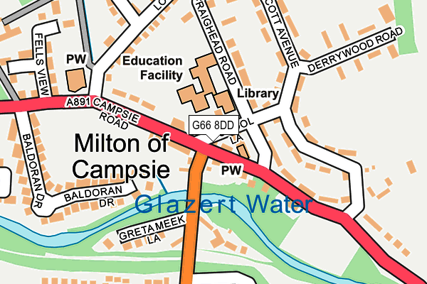 G66 8DD map - OS OpenMap – Local (Ordnance Survey)