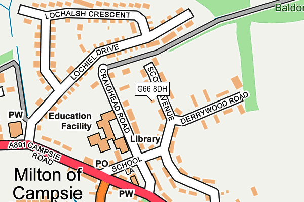 G66 8DH map - OS OpenMap – Local (Ordnance Survey)