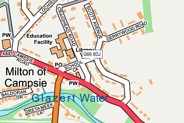 G66 8DJ map - OS OpenMap – Local (Ordnance Survey)