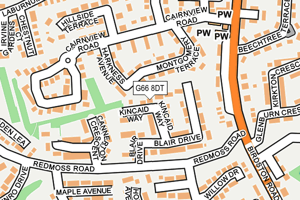 G66 8DT map - OS OpenMap – Local (Ordnance Survey)