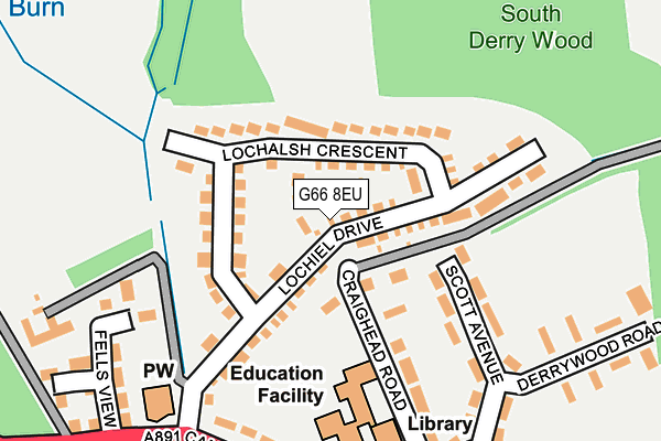G66 8EU map - OS OpenMap – Local (Ordnance Survey)