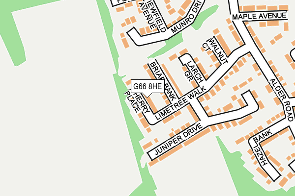 G66 8HE map - OS OpenMap – Local (Ordnance Survey)