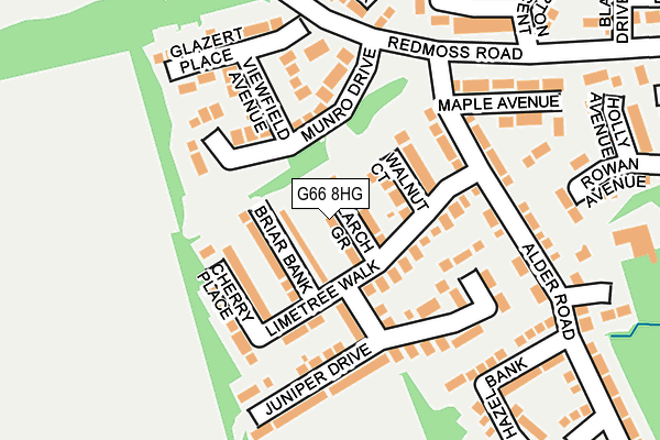 G66 8HG map - OS OpenMap – Local (Ordnance Survey)