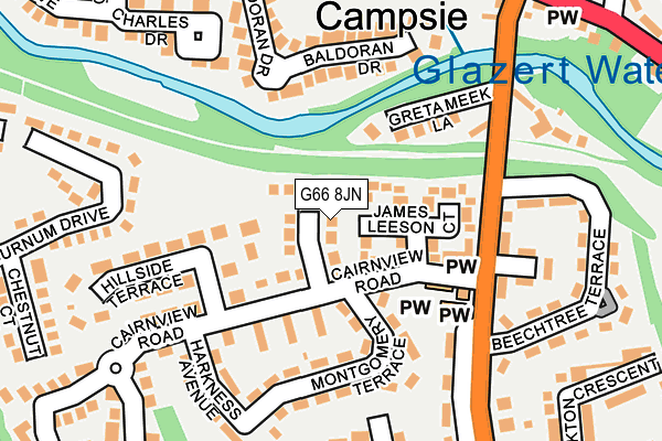 G66 8JN map - OS OpenMap – Local (Ordnance Survey)