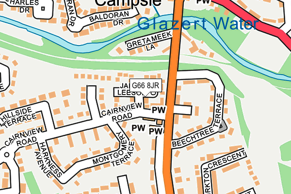 G66 8JR map - OS OpenMap – Local (Ordnance Survey)